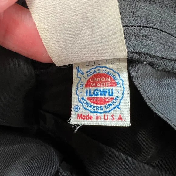 Vintage Union Made USA Sheer Long Sleeve Fitted Little Black Dress Mini Midi LBD - Picture 5 of 6